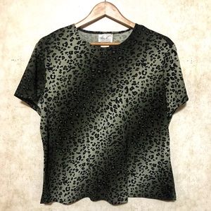 Kathie Lee Collection | Animal Print Top | Size XL